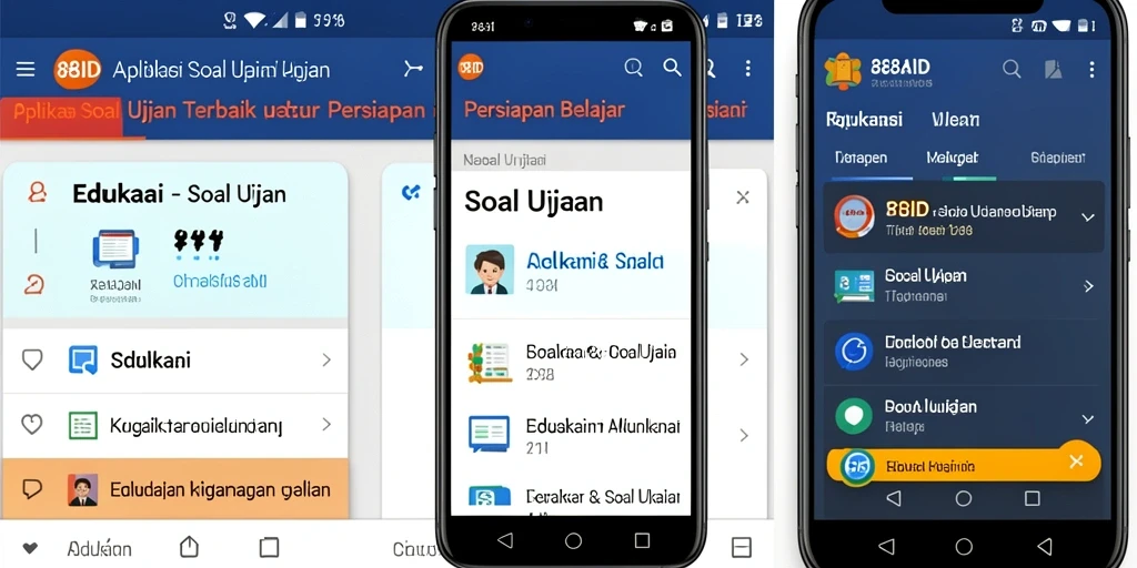 Tampilan antarmuka aplikasi 88ID untuk soal ujian.