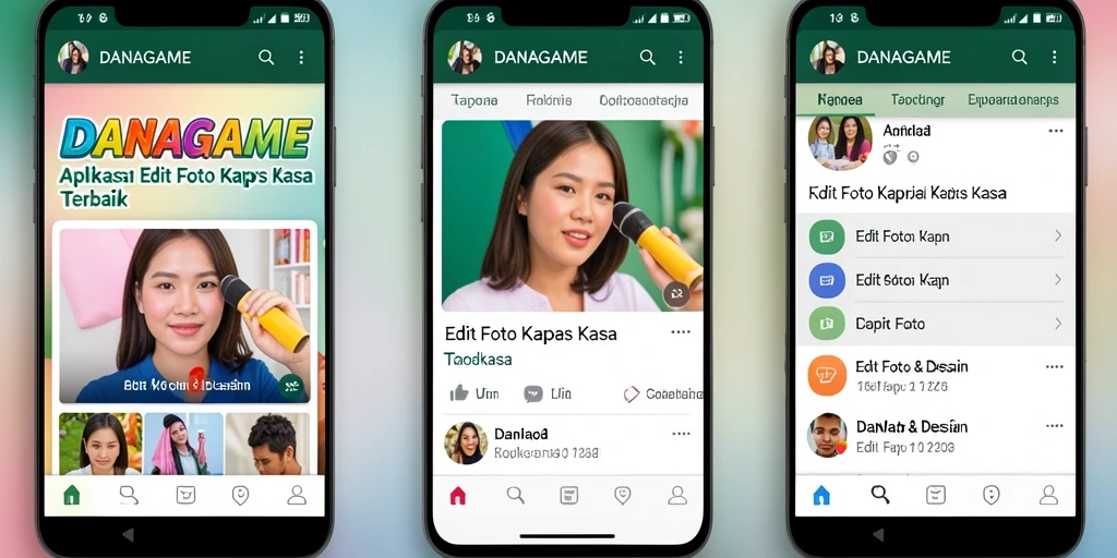 Tampilan antarmuka DANAGAME untuk editing foto Kertas Kaca.