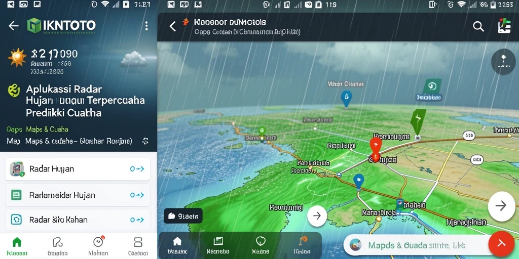 Tampilan antarmuka utama IKNTOTO yang menampilkan radar hujan.