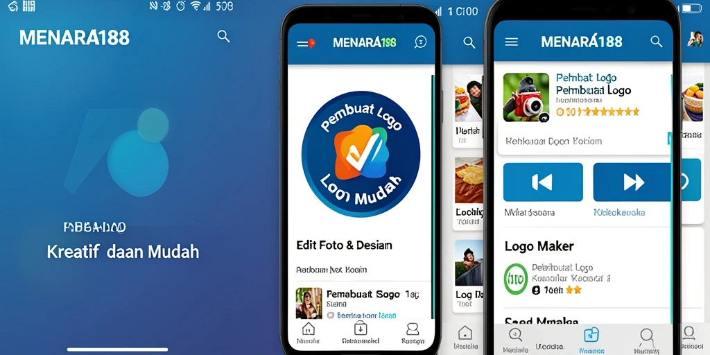Antarmuka mudah digunakan untuk pembuatan logo yang profesional.