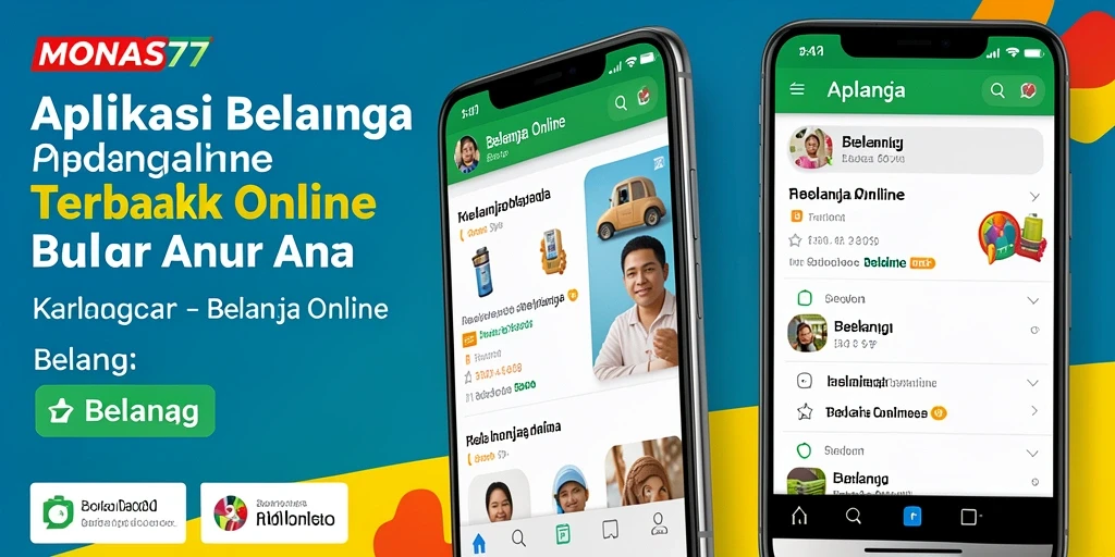 Screenshot aplikasi MONAS77 menampilkan antarmuka belanja online yang user-friendly.