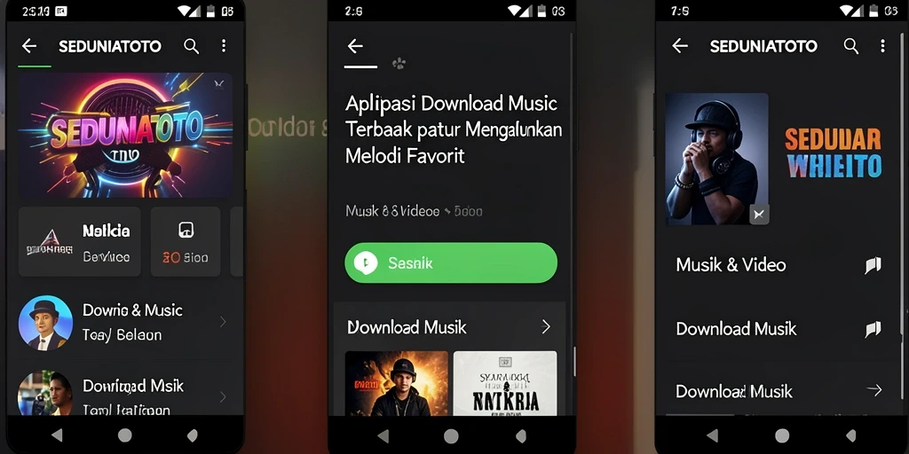 Antarmuka sederhana SEDUNIATOTO untuk Download Musik yang mudah digunakan.